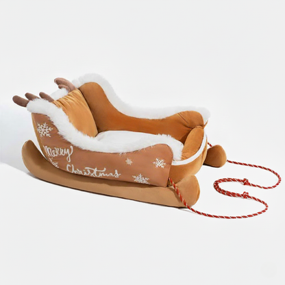 Festive Dog Sleigh Bed