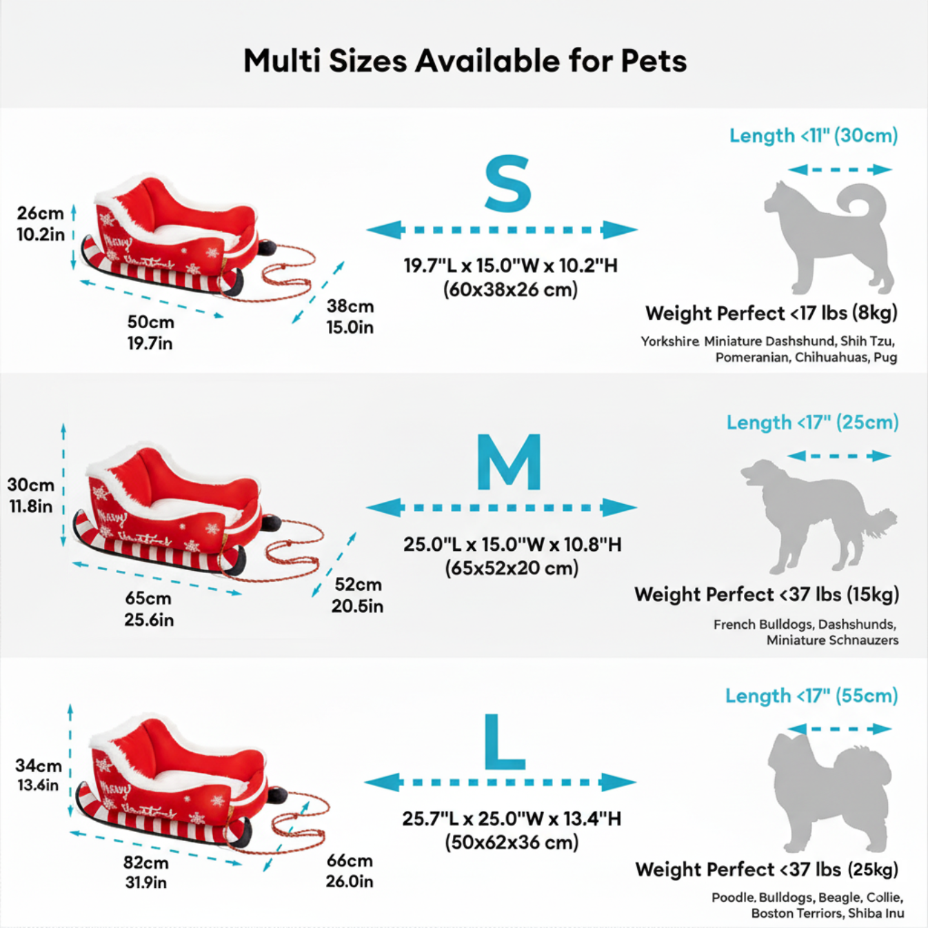 Festive Dog Sleigh Bed