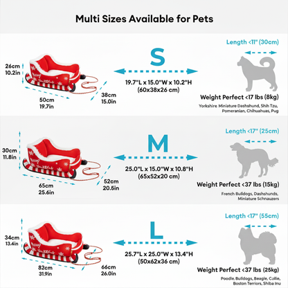 Festive Dog Sleigh Bed